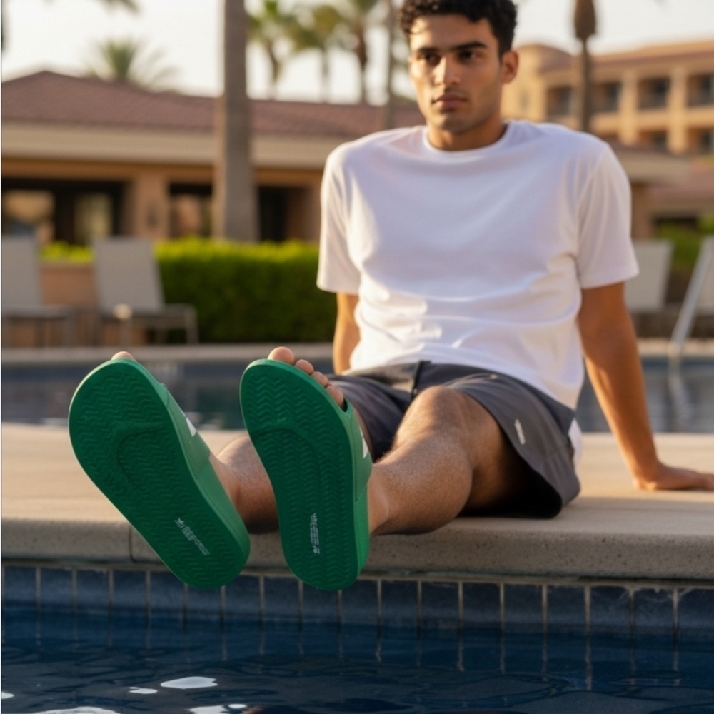 adidas Green Slide Sandals